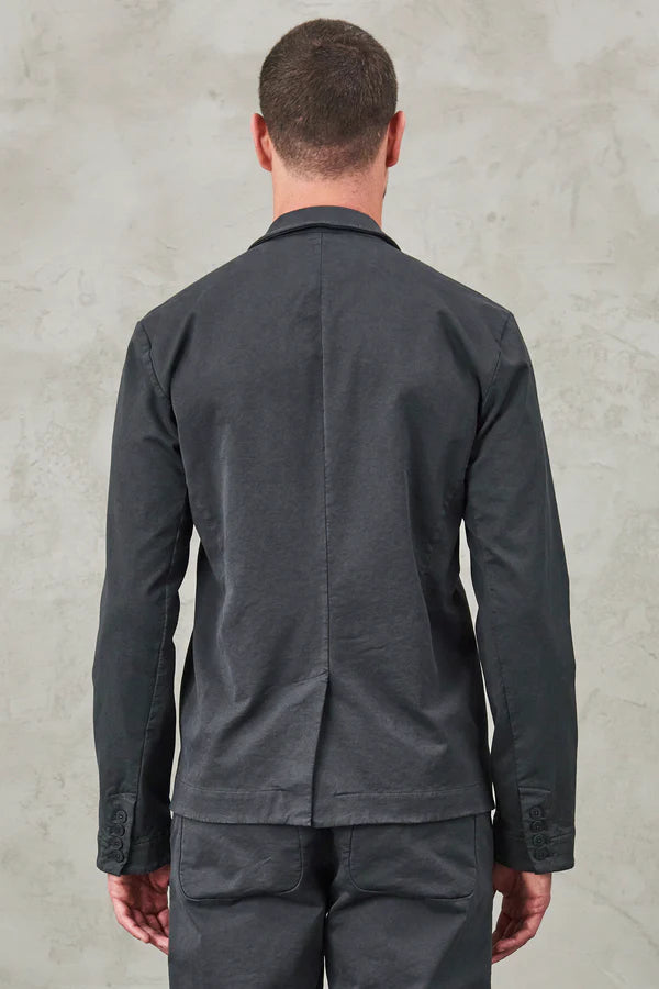 Regular-fit satin cotton stretch jacket charcoal
