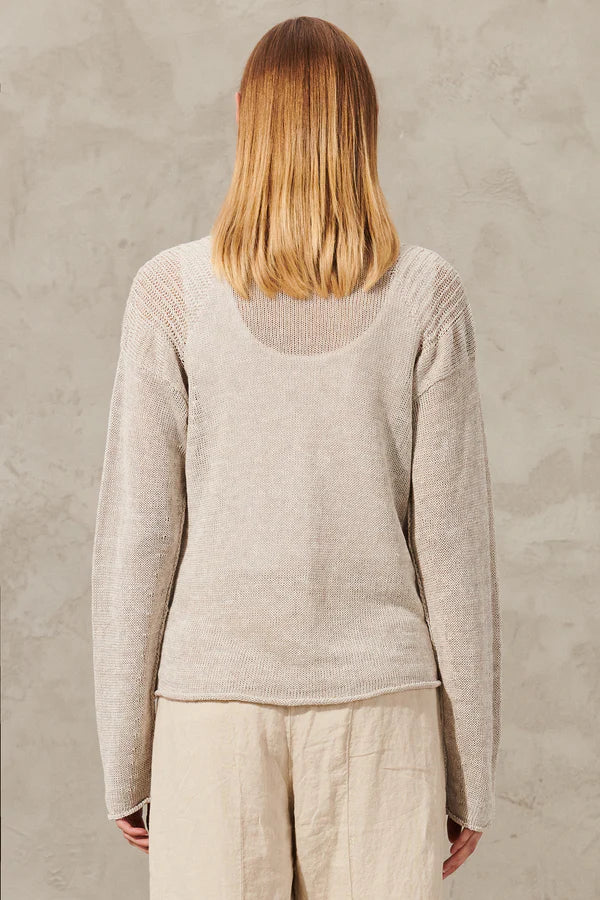 Cardigan in linen and cotton knit