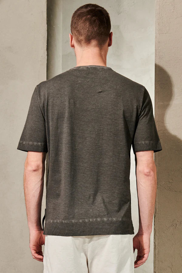 Fade oversized t-shirt in cotton jersey with knit insert