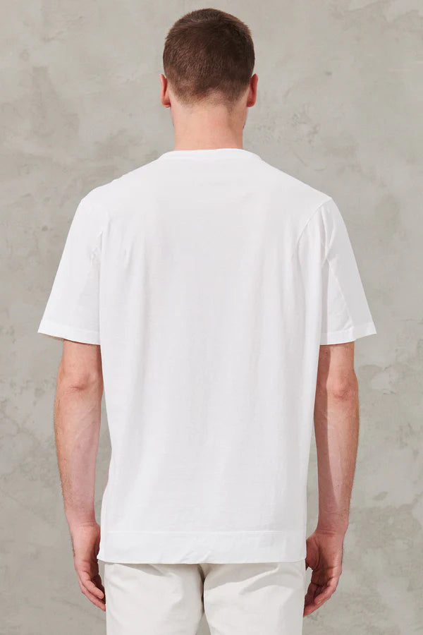 Cotton and poplin jersey loose fit t-shirt with knit insert