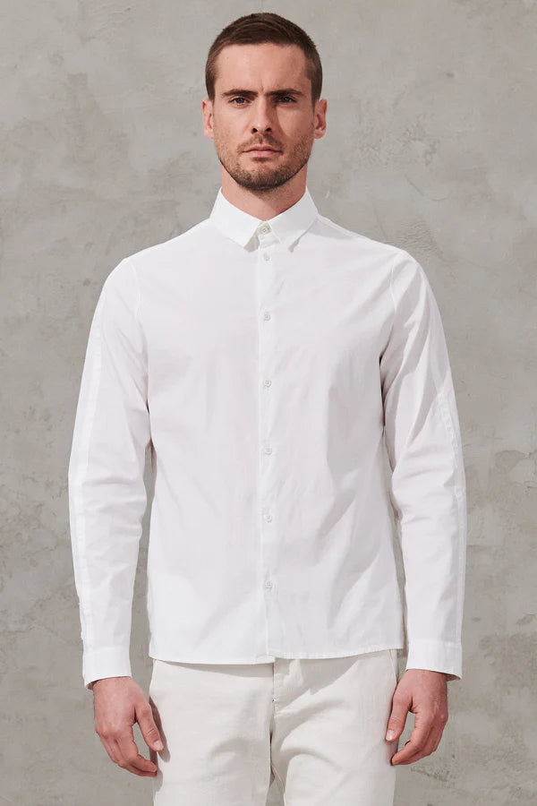 Regular-fit shirt in stretch cotton poplin