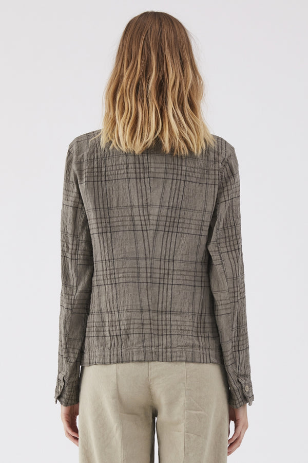 Checked Jacket in Linen and cotton