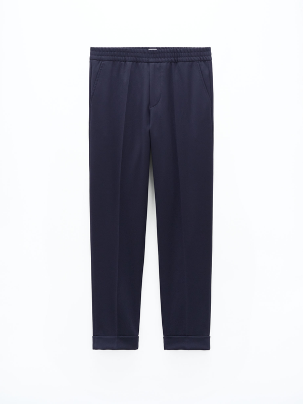 TERRY CROPPED TROUSERS Navy