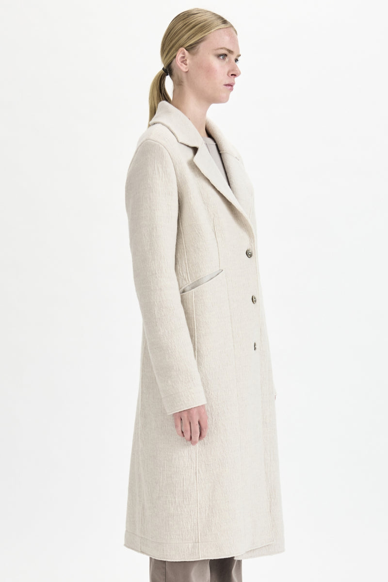 Coat in boiled wool