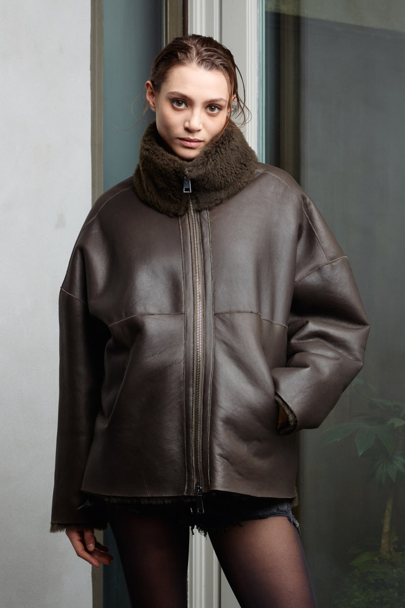 SHEARLING JACKET Forest