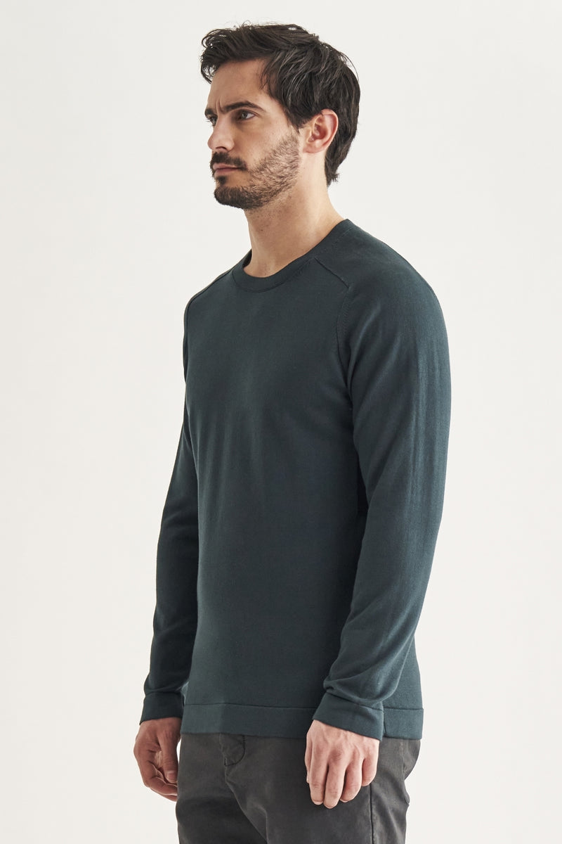 Pullover cotton/silk teal