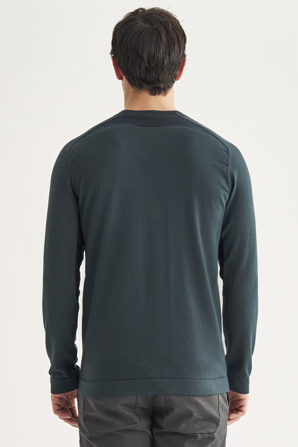 Pullover cotton/silk teal