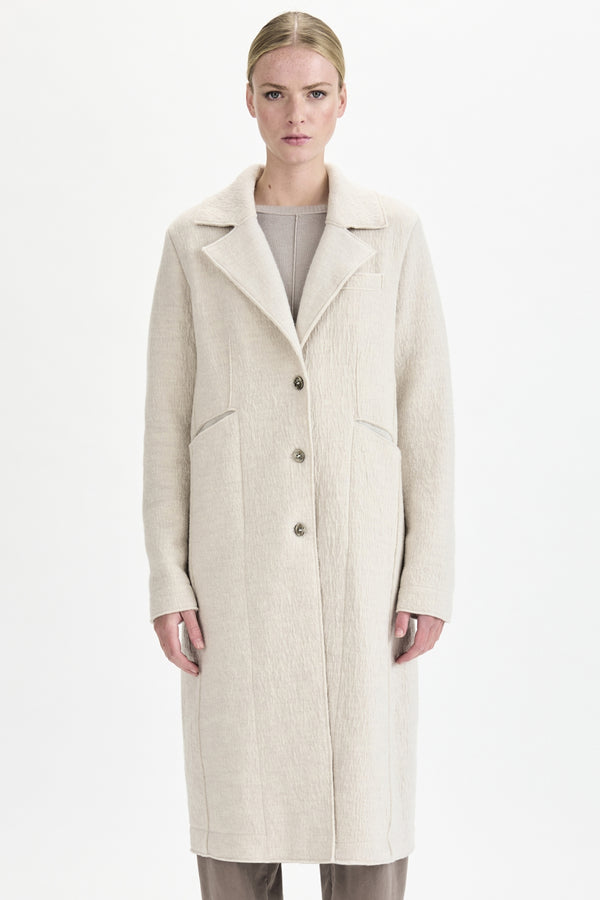 Coat in boiled wool