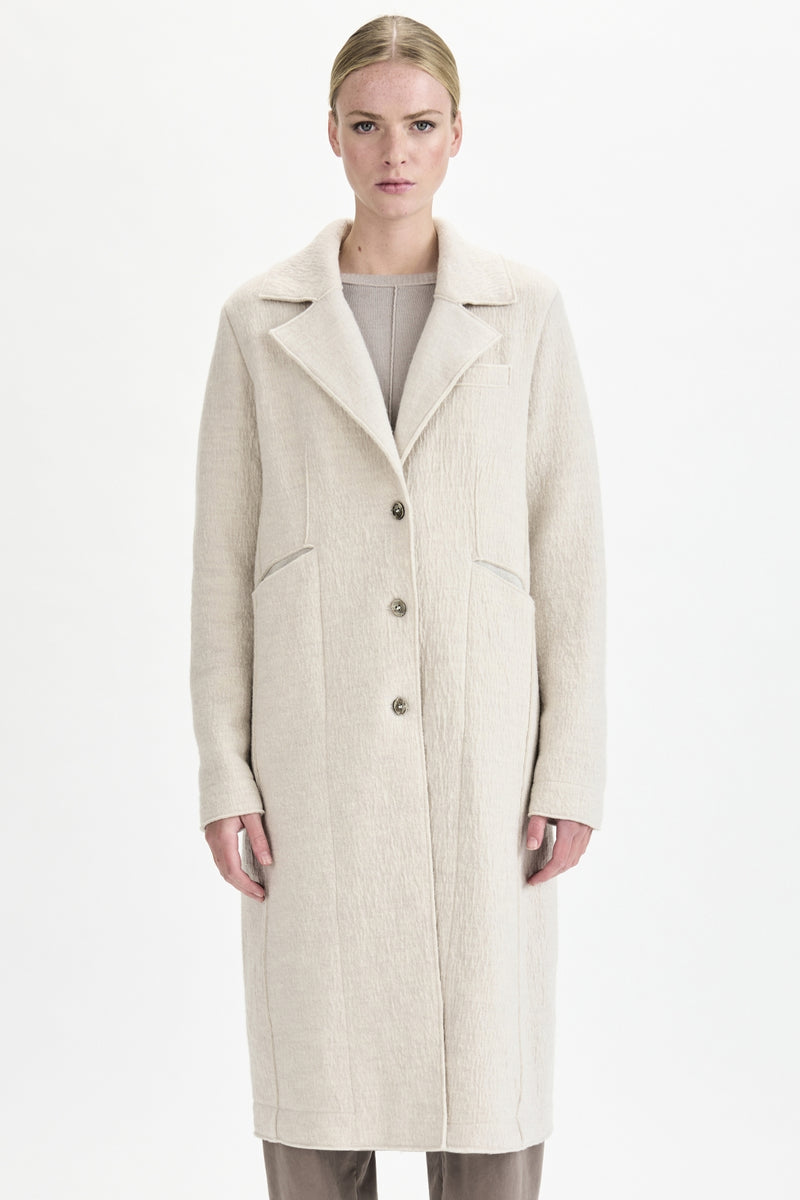 Coat in boiled wool