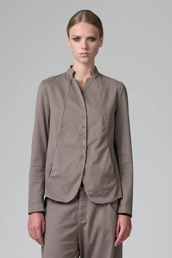 Tencel, modal and stretch cotton mandarin neck jacket
