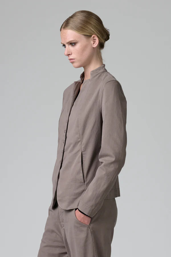 Tencel, modal and stretch cotton mandarin neck jacket