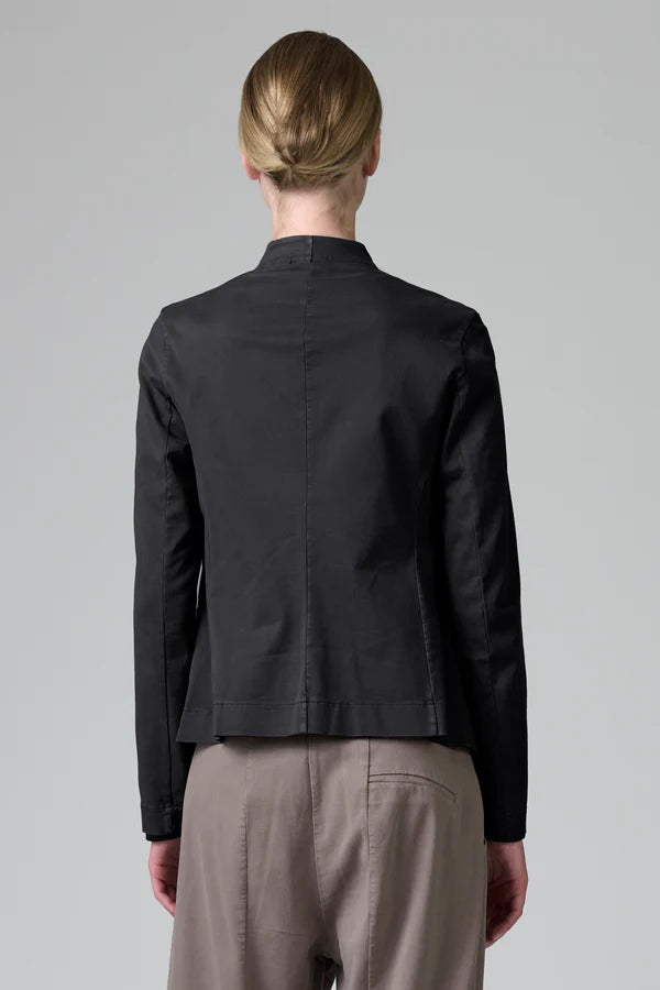 Tencel, modal and stretch cotton mandarin neck jacket black