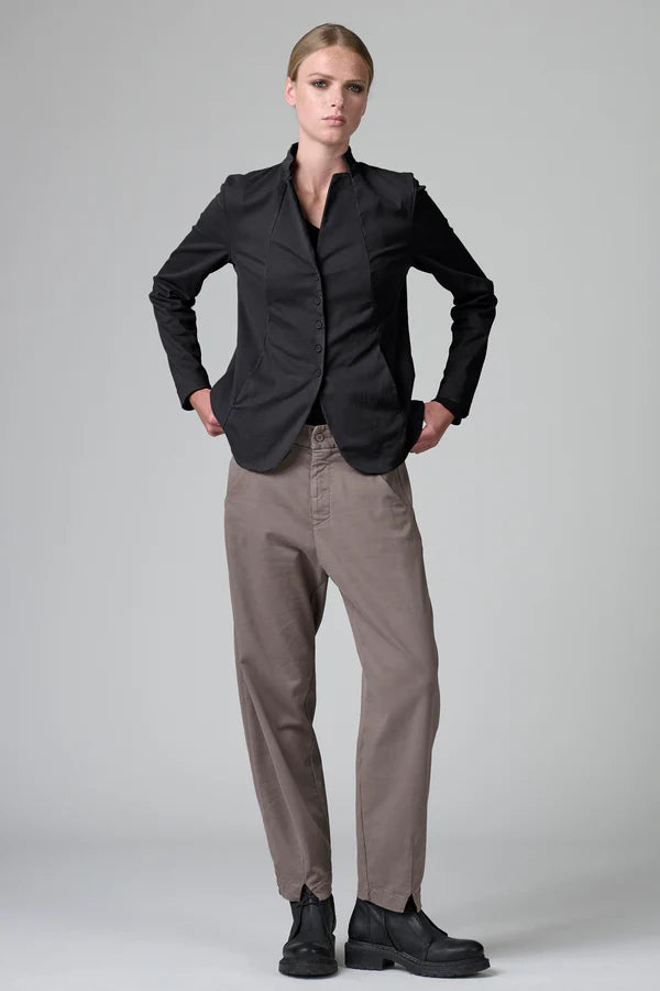 Tencel, modal and stretch cotton mandarin neck jacket black