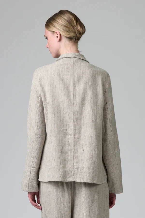 Regular fit jacket in herringbone stretch wool blend