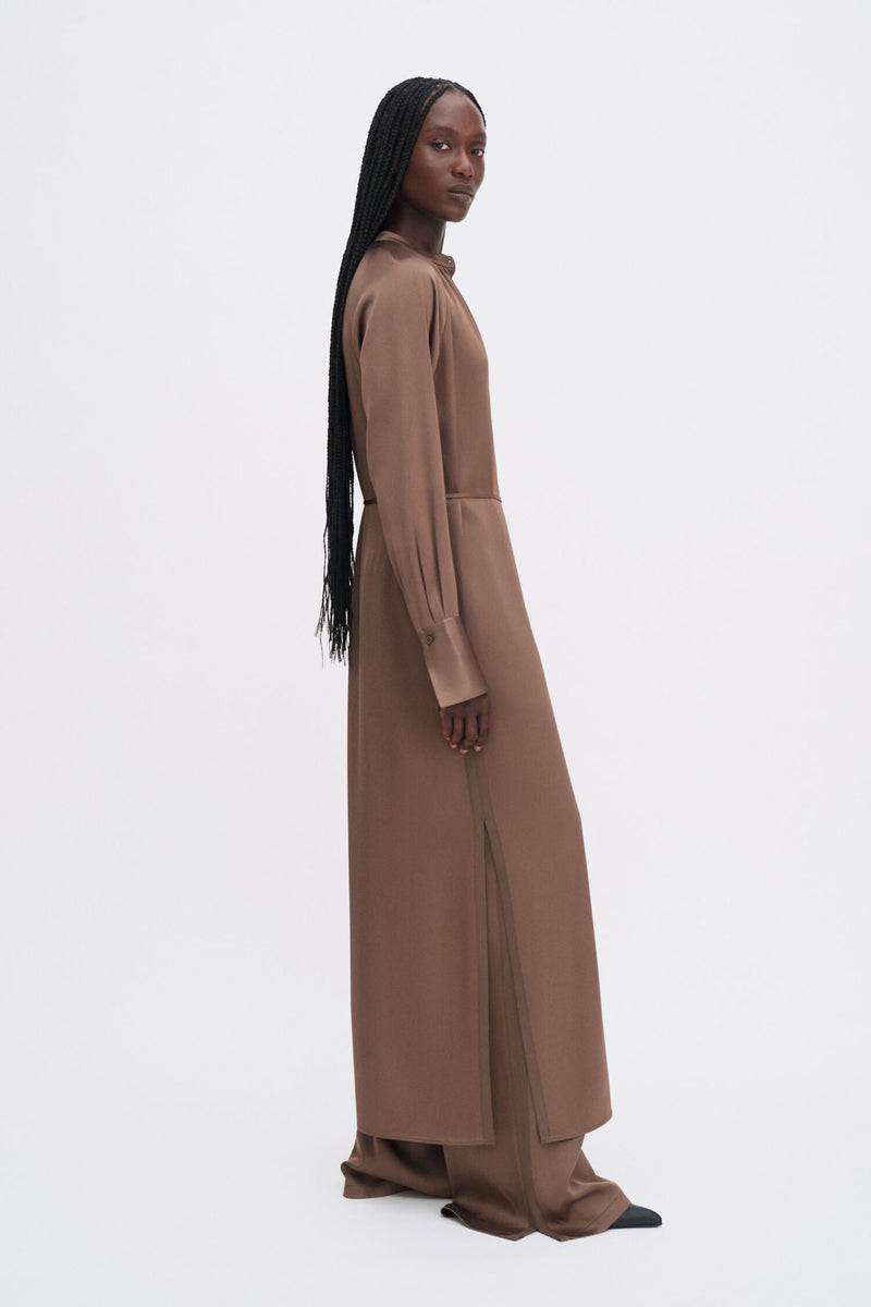 Gathered Raglan Dress oak brown
