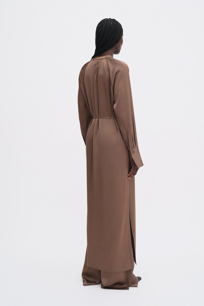 Gathered Raglan Dress oak brown