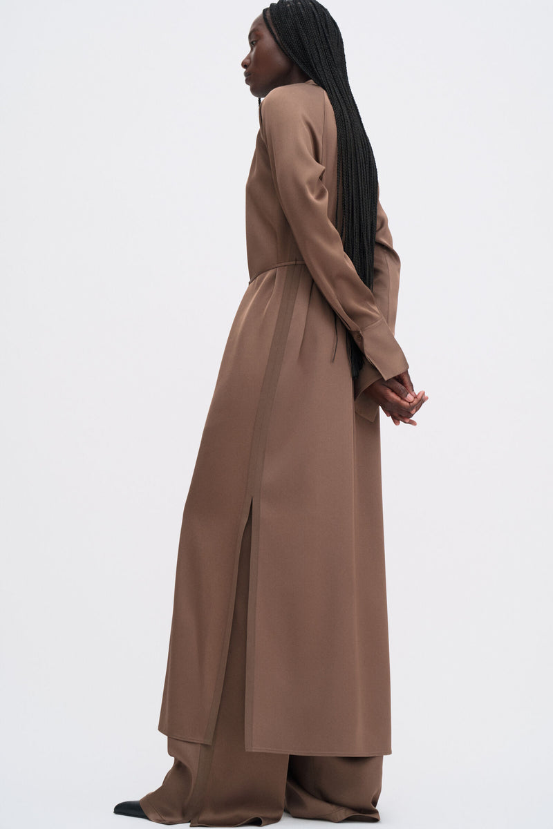 Gathered Raglan Dress oak brown