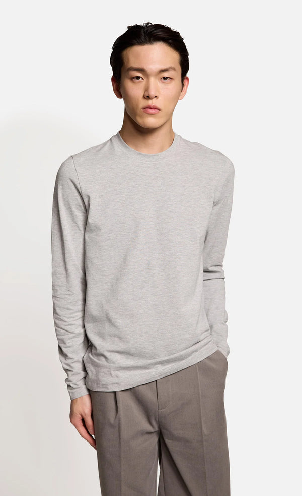 ALBERTS
RUNDHALS LANGARMSHIRT silver melange