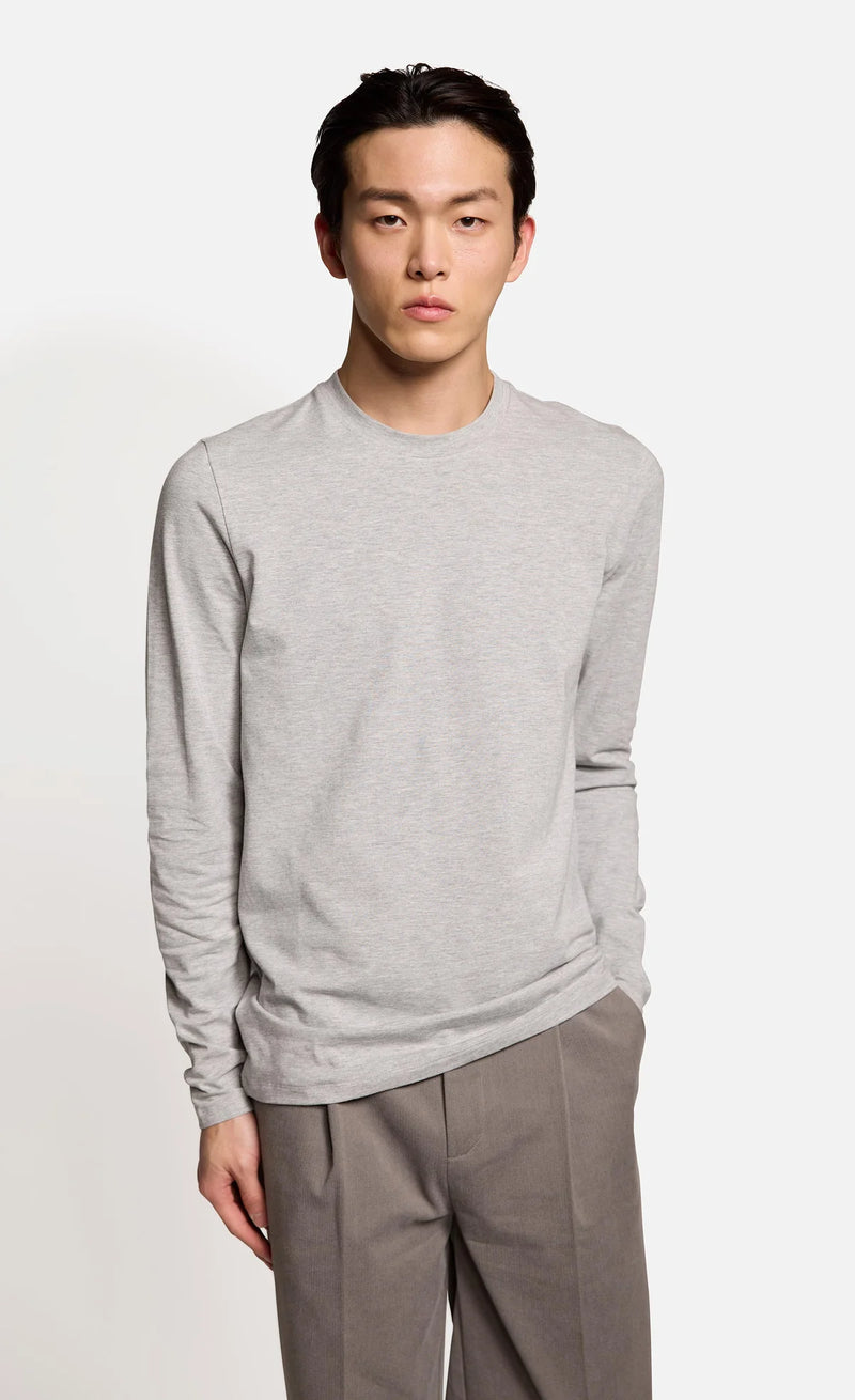 ALBERTS
RUNDHALS LANGARMSHIRT silver melange