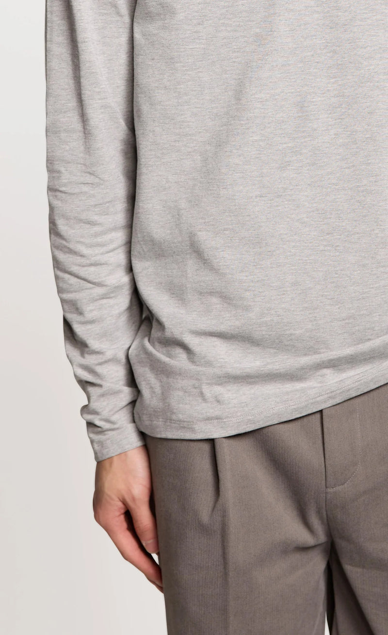 ALBERTS
RUNDHALS LANGARMSHIRT silver melange