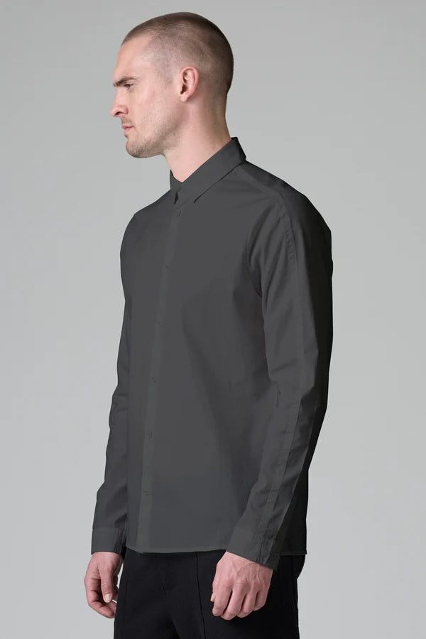 Regular fit shirt in stretch cotton poplin