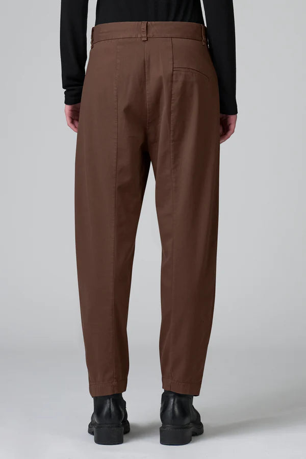 Comfort fit trousers in tencel, modal and stretch cotton tobacco