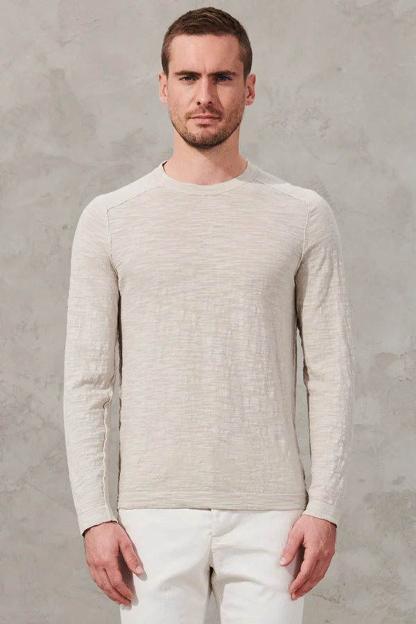 Slub cotton long-sleeved shirt