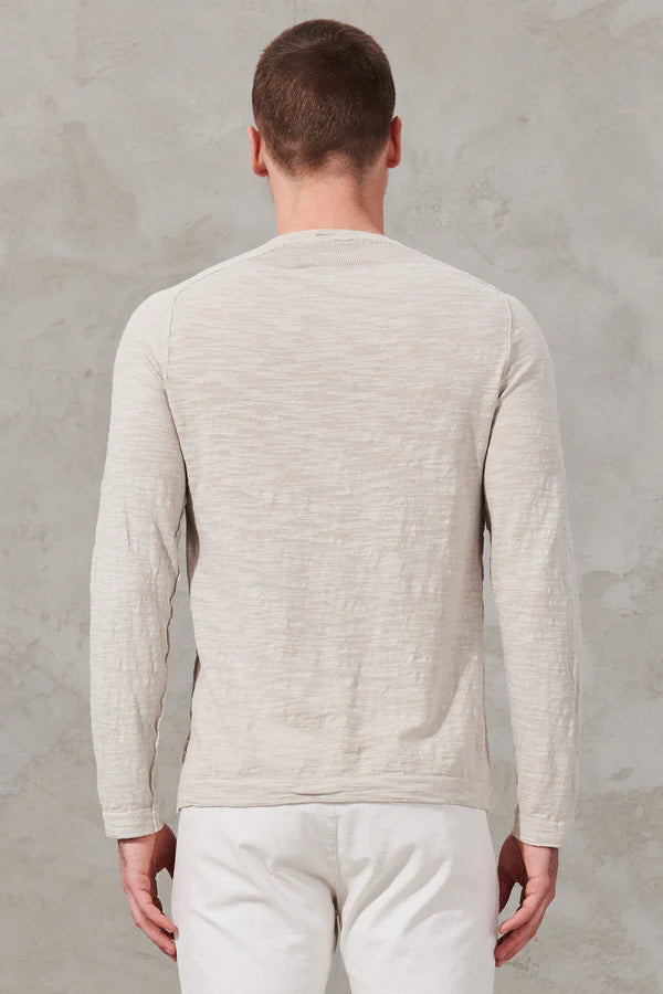 Slub cotton long-sleeved shirt