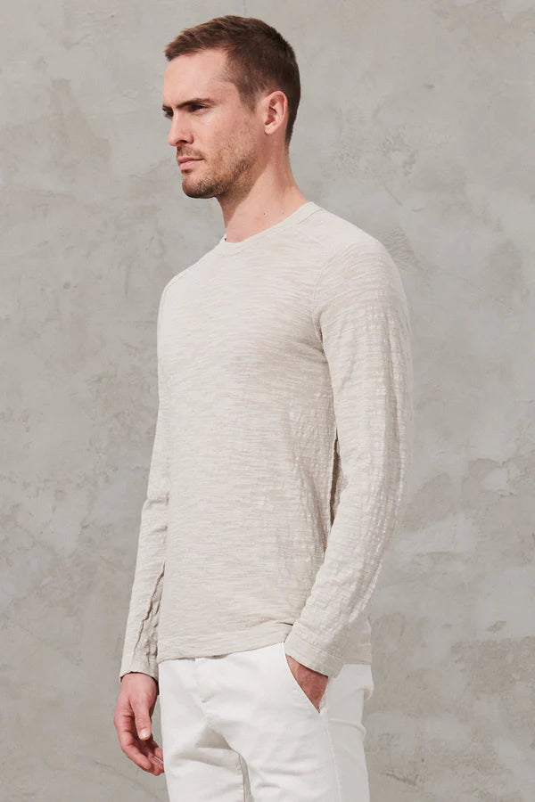 Slub cotton long-sleeved shirt