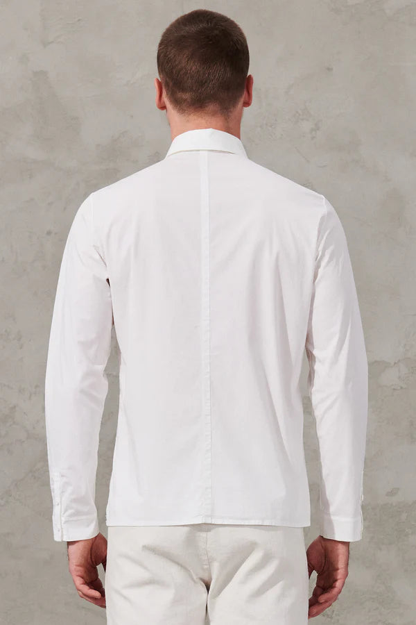 Regular-fit shirt in stretch cotton poplin