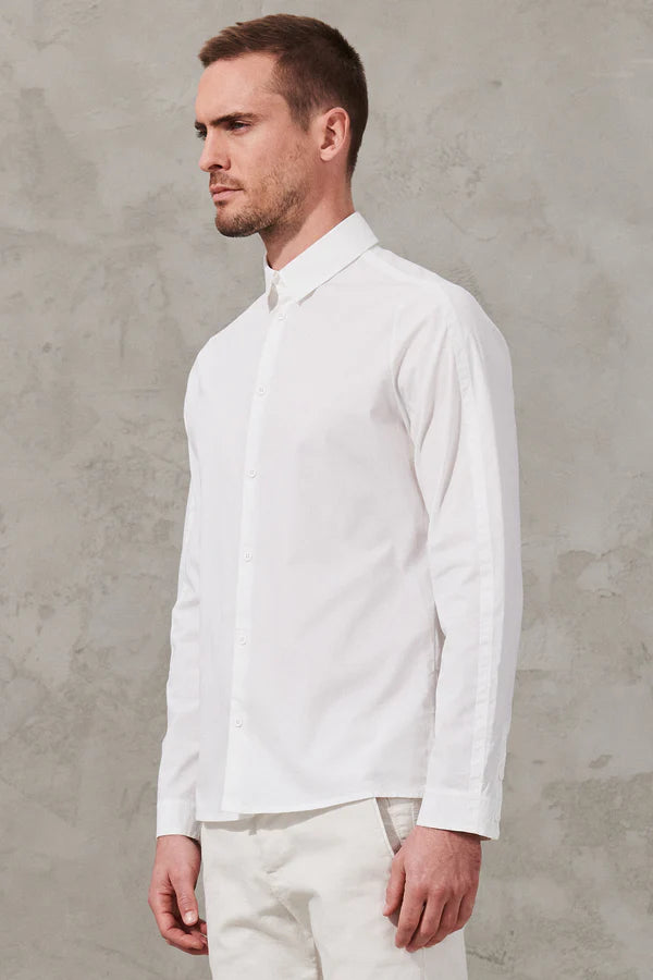 Regular-fit shirt in stretch cotton poplin