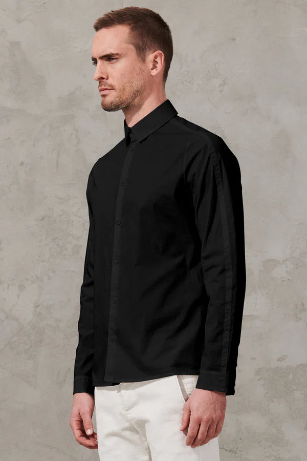 Regular-fit shirt in stretch cotton poplin