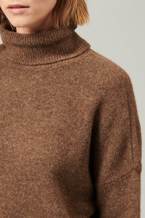 Turtleneck alpaca and wool knit