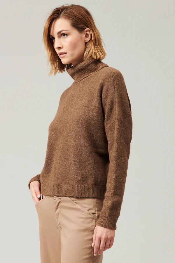 Turtleneck alpaca and wool knit