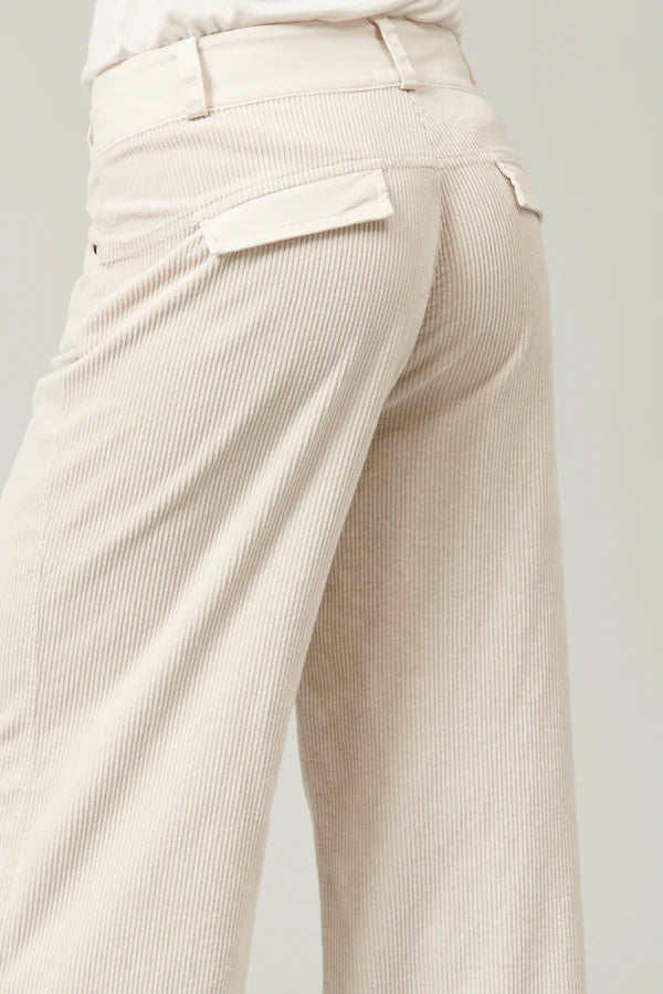 Palazzo pant in viscose and stretch cotton corduroy