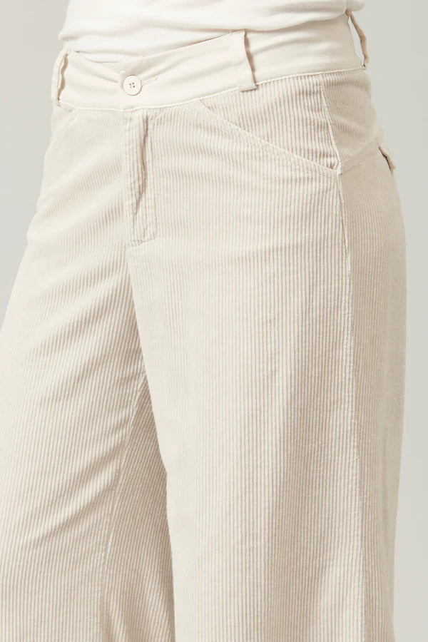 Palazzo pant in viscose and stretch cotton corduroy