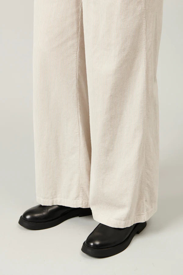 Palazzo pant in viscose and stretch cotton corduroy