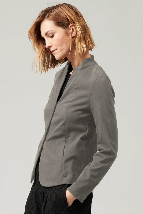 Tencel, modal and stretch cotton mandarin neck jacket