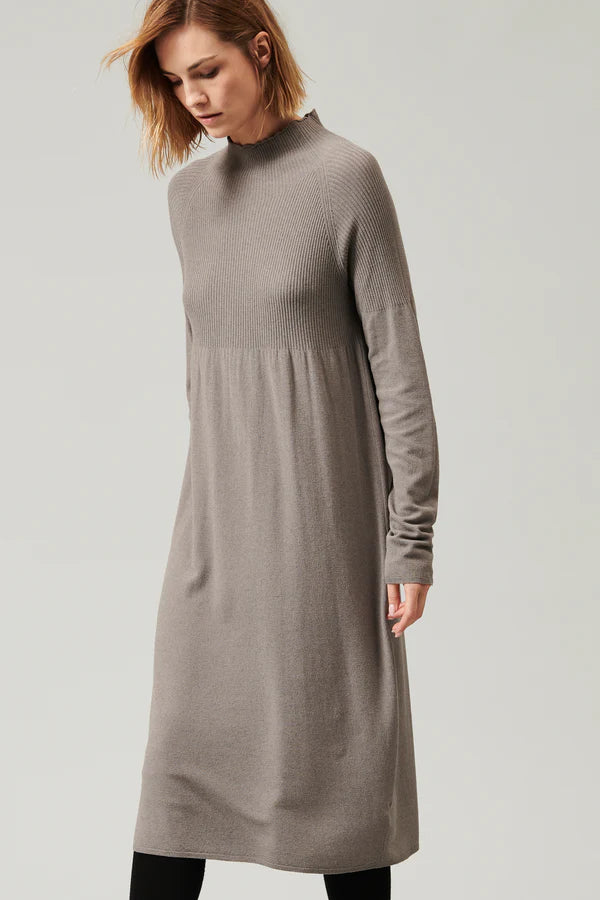 Turtleneck dress in viscose and wool