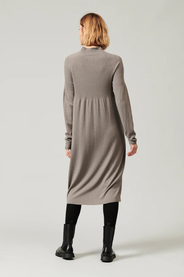 Turtleneck dress in viscose and wool