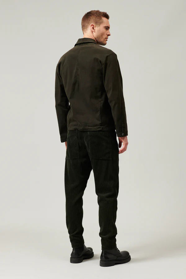 Buttoned opening overshirt in tencell and stretch modal and chest pocket with flap