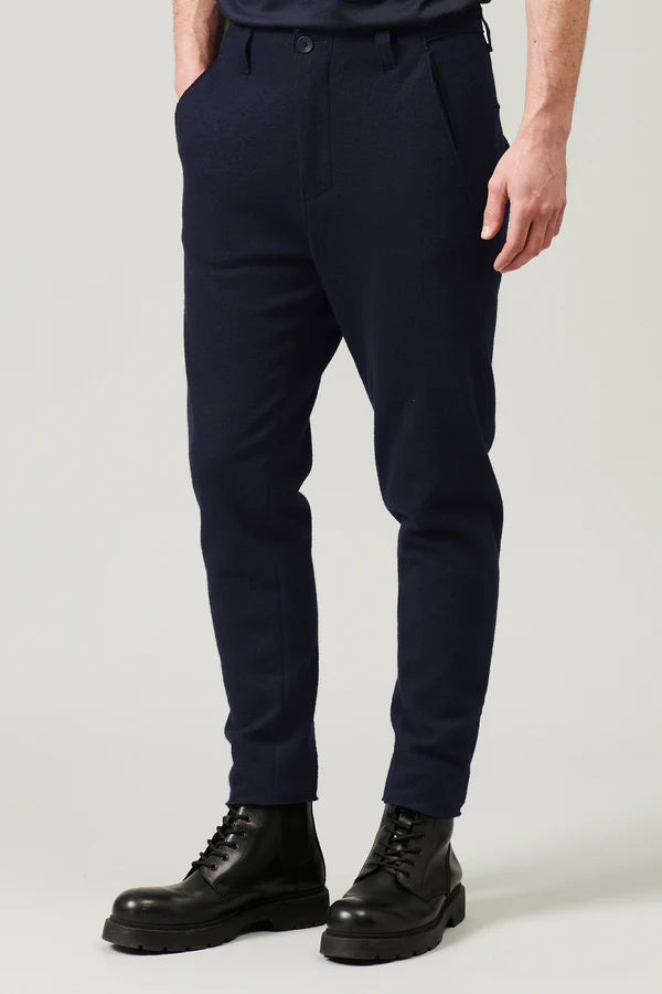 Boiled wool chino pant blue