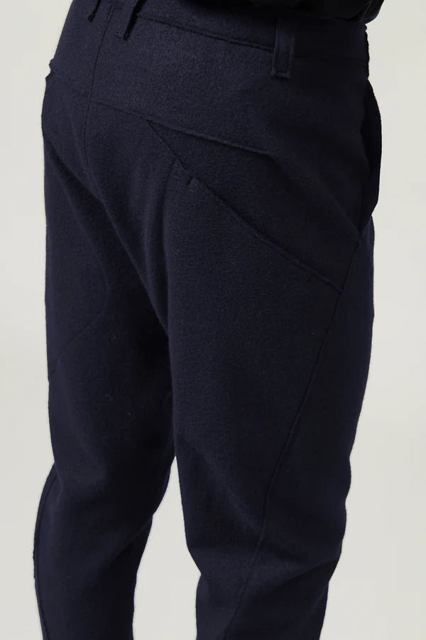 Boiled wool chino pant blue