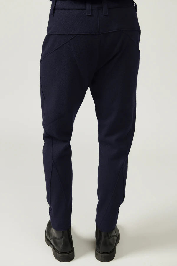 Boiled wool chino pant blue