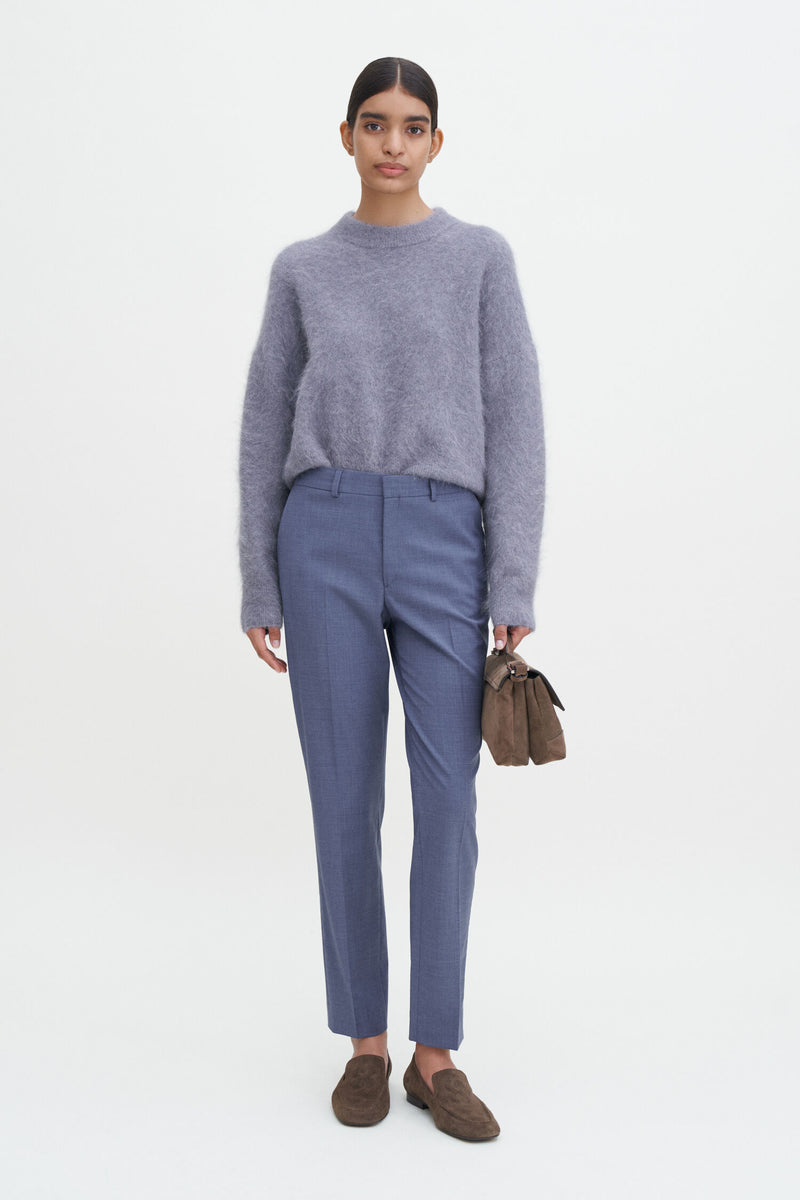 Emma Cropped Cool Wool Trousers dusty blue