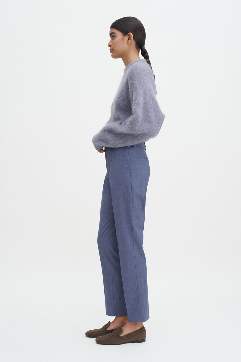 Emma Cropped Cool Wool Trousers dusty blue