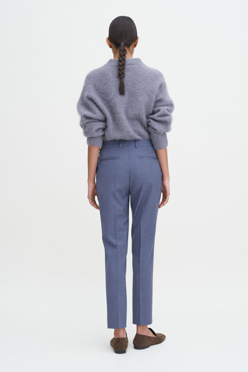 Emma Cropped Cool Wool Trousers dusty blue