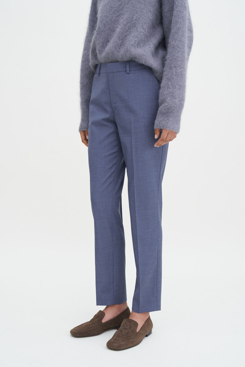 Emma Cropped Cool Wool Trousers dusty blue