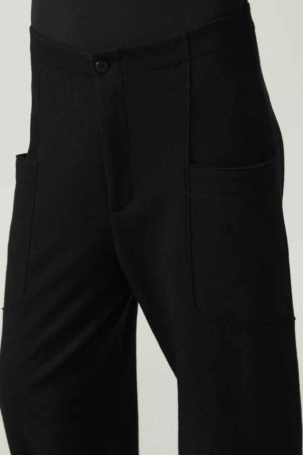 Wide wool cloth trousers