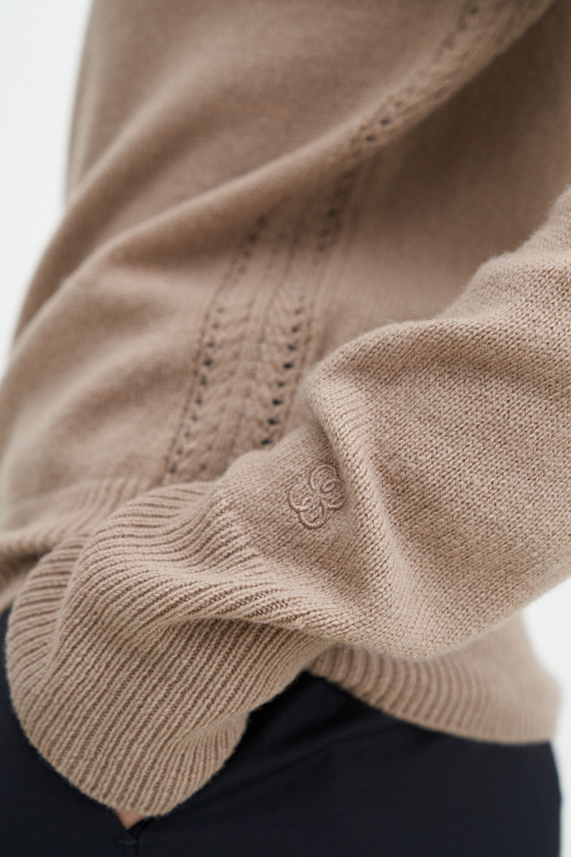 Soft Funnelneck Sweater dark beige